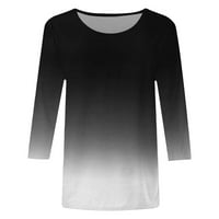 Ženske vrhove rukave casual bluza Čvrsta žena modna majica posade crne 2xl