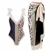 Ženski jedno kupaći kostimi Tummy Control V izrez kupaći odijela s plažom poklopca dugačke suknje plivanja postavljene na klirensu