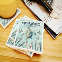 San Francisco, Kalifornija, Grafički pastel, Sea Turtle