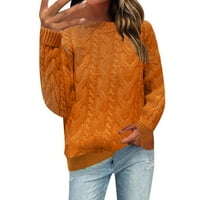 Džemper za vrat Ženski džemper Čvrsta boja okrugli džemper Duks dugih rukava Ležerni džemper Dukseri