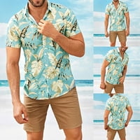 Košulje za fragarn za muškarce Muške ljetne modne postolje ovratnika Strip Print kratkih rukava