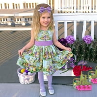 AoKSee Toddler Baby Girls bez rukava Uskrsnih crtanih zečjih tiskanih malih djevojčica haljine za ljetni