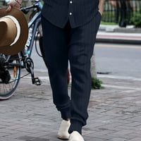 Virmaxy muške hlače izvlačene elastične pamučne pamučne pamučne pamučne pamučne pantalone sa džepovima