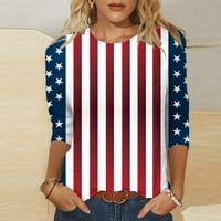 Ženska američka košulja za zastave USA 4. srpnja Dan nezavisnosti Majica Patriotske zvijezde Stripes