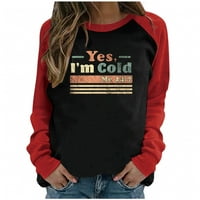 Da, hladno me 24: košulje modna crewneck pada dukserica Trendi pulover plus veličine vrhova raglan dugih