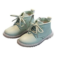 Tenmi Girls Sonwer Boots School Casual Comfort Zimske borbene kratke čizme Toddler sa bočnim zip zelenim