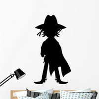 Cartoon Silhouette kaubojski zidni zidni zidni oblozi Ogulje i palica Grafički grafički WM502633