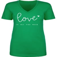Ljubav je sve što trebaš ženska majica V-izrez