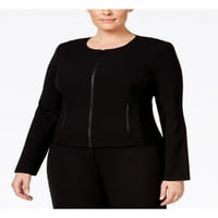 Klein ženska crnog rastezanog džepa na ramenu s dugim rukavima bez rukava bez rukava uz jakna plus 14W