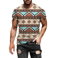 HFYIHGF MAN majice kratkih rukava Vintage Western Aztec Ispis grafičkih majica za majicu Casual Crewneck