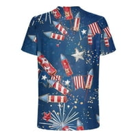 Muške havajske košulje Nacionalna zastava 4. jula Ležerne unize Shirt Print Sport Majica Crewneck Stil