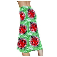 Suknje za žene ispod 10 dolara, nove retro suknje visoke struke Bohemian Retro suknja za žene zelene
