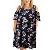 SunhillsGrace majice za žene plus veličine cvjetne tiskane majice kratkih rukava ljetna o-vrat Flowy