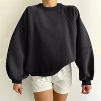 Naughtyhood ženski okrugli vrat patchwork dugih rukava osnovna modna verzija džemper duks crna m
