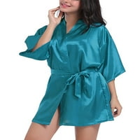 Abtel Ladies Cambobe Satin SleepLewweight ogrtač Žene Soft Nevjesta Pajama haljina Plava 2xL
