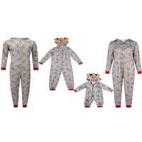 Porodica koja odgovara Božićne pidžame Set jelena Print Hoodie Dugi rukavi Duks za spavanje PJS noćna