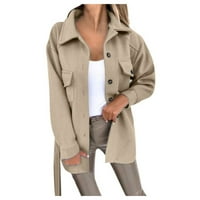SunhillsGrace jakne kaputi za ženske gumb s dugim rukavima s dugim rukavima niz kaput s jednim kaputom