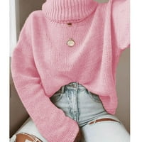 Popust Žene kortlenacki zimski topli džemper prevelizirane dugih rukava Dressy casual pletene rebraste