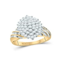 10k žuto zlatni dijamant ovalni prsten za klaster CTTW