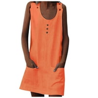 Haljina za žene, modna ženska tiskana duljina suknja Halter jednodijelna haljina narančasta 3xl