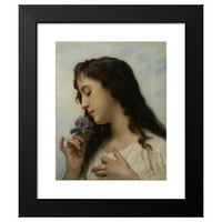 William Bouguereau Crni moderni uokvireni muzej umjetnički print pod nazivom - Žena sa irisom