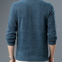Jinda muški pleteni džemper ugodan pulover džemperi mekani povlačenje na proljeće osnovno pleteno odjećno tamno sivo 36