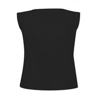Zodanni Žene T majice bez rukava na vrhu pune boje prsluk labavo bluza ljetne cami crne m