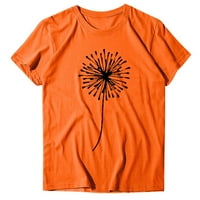 Wendunidne majice za žene Žene Ležerne prilike za ispis kratkih rukava O-izrez labav majica Bluza narandžasti