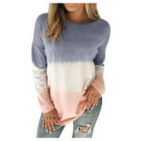 Ženske modne žene plus veličina tie-dye ispisani gradijentni pulover dugih rukava s dugim rukavima vrhunska