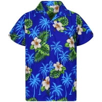 Ženska bluza Funky Hawaiian bluza za bluzu prednji džep lišće cvijeće dlan ispisano top blusas
