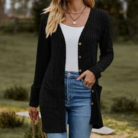 Levmjia Cardigani za žensko čišćenje labavih džemper vrhova ženskog modnog četkanog pruga dugih rukava kardiganski kaput