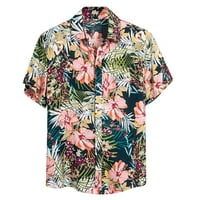 Cuoff Hawaiian Odjeća za odmor MENS Etnička kratka rukava Ležerna tiskana Havajska majica majica