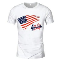 Hanas Muška ljetna američka majica za zastavu Patriotska majica, 4. jula okrugla vrat kratki rukav trend