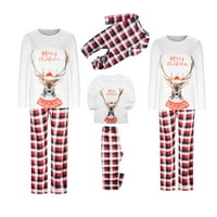 Odeerbi Clearance Božićne pidžame za porodičnu podudaranje odjeće Dječji dugi rukav Outfit Odštampana