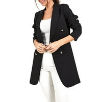 SKPBlutn ženska jakna kaputi zimski jeseni ugodni vrhovi čvrsti V izrez dvostruko poslovno odijelo srednje