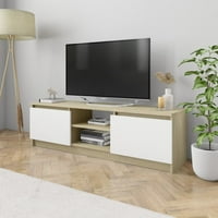 Amonsee TV ormar White i Sonoma Hrast 47.2 X11.8 X14 Dizajnirano drvo