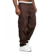 Muški Stretch Zip Cargo Pant Cargo Pant Solid Brown XL