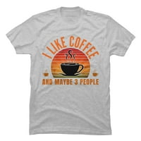 Volim kafu, a možda ljudi muškarac kardinal crveni grafički tee - dizajn ljudi 2xl