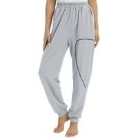 Baywell ženska odjeća - Jogger Lounge Sleep Pajemma hlače, super mekani, patch prednji džepovi sivi