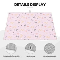 Upijajuća i neklizajuća mat za suđe za kuhinju, ružičastu apstraktnu liniju Teksture mikrofiber Veliki jastučić za sušenje