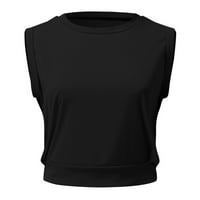 Xiuh majice za žene Ženska sportska košulja bez rukava bez rukava, sportska košulja za sportske majice za žene Crne S
