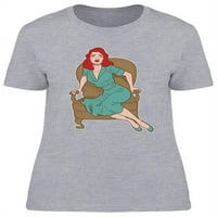 Šokirana žena sjedi majica žena -image by shutterstock, ženska xx-velika