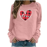 Podplug ženska casual moda zaljubljeni zaljubljeni odštampani pulover na dugim rukavima, poklon za dan