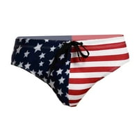 Etereauty Muškarci SAD Zastava Štampanje Kratki trokutni podmetači kupaći kostimi Bikini kratke kupaći