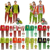 Grinch Božićni božićni pidžami set za porodične žene Muškarci Grinch PJS Odeća za žene Muškarci Božićne