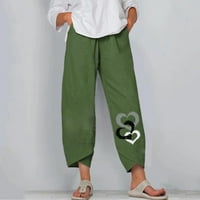 Cleariance ženska modna ljetna casual labavi džep ravni štapići hlače bijele s
