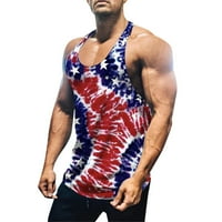 4. jula TANK TOP MENS mišićna američka zastava grafička teretana TEE majica Casual Neevidence Day 3D