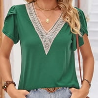 Caveitl majice za žene, ženski rekreacijski rekreativni kratki rukav Green, XL