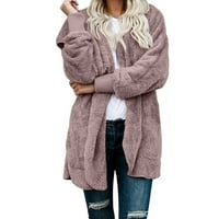 CPTFADH ženski kaputi ženska umjetna vuna plus veličine pulone puloverhirt pulover s kapuljačom toplim