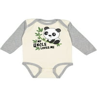 Inktastic moj stric voli - slatka panda poklon baby boy ili baby girl dugih rukava